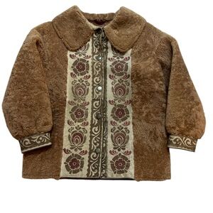 Unique  Nordic vintage handmade wool & suede jacket